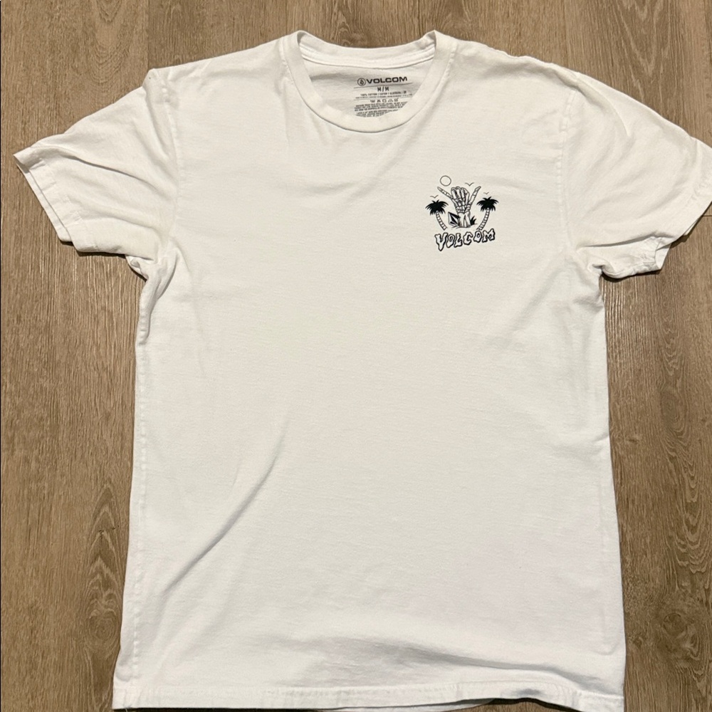 Volcom Mens White/Black T-Shirt (Medium)